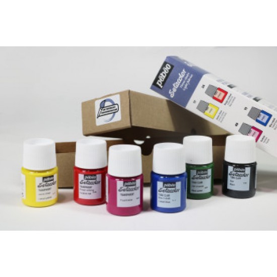 Pebeo Setacolor Fabric Paint 6 x 20ml Light Fabrics Textile Material 756482